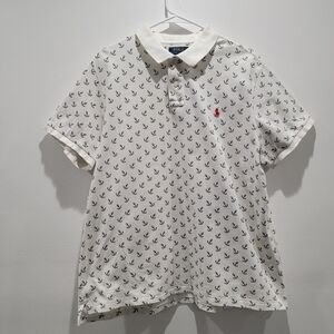 Polo by Ralph Lauren White Anchor Print Men's Shirt